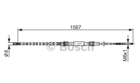 Трос, стояночная тормозная система - (191609721C) BOSCH 1987482104