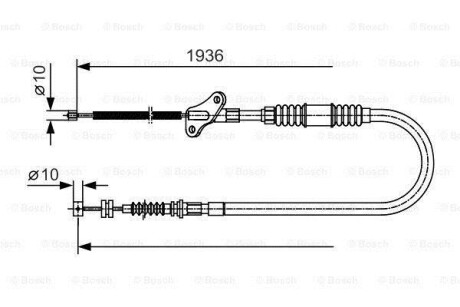 Трос, стояночная тормозная система - (522426, 91152688) BOSCH 1 987 482 110