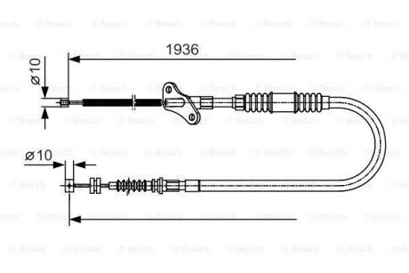 Трос, стояночная тормозная система - (522427, 91152689) BOSCH 1 987 482 111