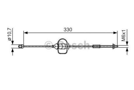 Трос, стояночная тормозная система - (1076707, 1228027, 1228027S1) BOSCH 1 987 482 121