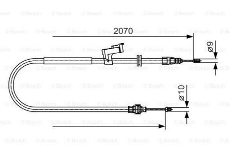 Трос, стояночная тормозная система - (1381417, 1439905, 6G912A635EE) BOSCH 1 987 482 133