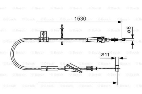 Трос, стояночная тормозная система - (4706688, 5441084E00, 9211155) BOSCH 1 987 482 136