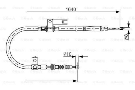 Трос, стояночная тормозная система - (b25D44420B, B25D44420C) BOSCH 1 987 482 154