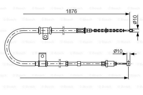 Трос, стояночная тормозная система - (mb858045, mr205492) BOSCH 1 987 482 183