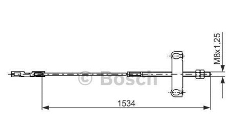 Трос, стояночная тормозная система - (yc152a793cd, 4060872, 4041993) BOSCH 1987482195