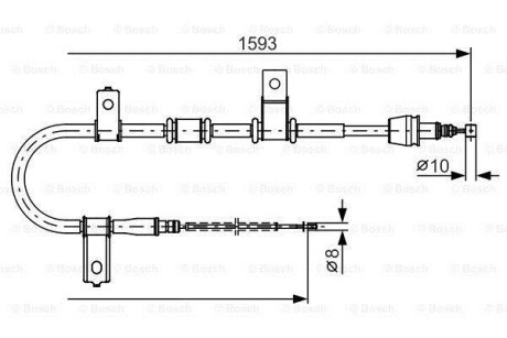 Трос, стояночная тормозная система - (597701C800) BOSCH 1 987 482 224