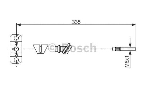 Трос, стояночная тормозная система - (0K01144150G, 0K01144150D, 0K01144150E) BOSCH 1987482225