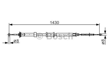 Трос, стояночная тормозная система - (1541338, 9S512A603AA) BOSCH 1 987 482 240