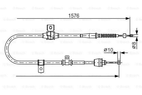 Трос, стояночная тормозная система - (597602F100, 597602F200) BOSCH 1 987 482 270