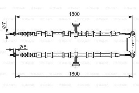 Трос, стояночная тормозная система - (13162337, 24420449, 522011) BOSCH 1 987 482 291