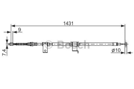 Трос, стояночная тормозная система - (96625953, 96879436, 04804783) BOSCH 1 987 482 293