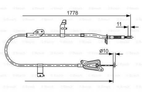 Трос, стояночная тормозная система - (36530BA00B, 36530AV600, 36530AV601) BOSCH 1 987 482 304