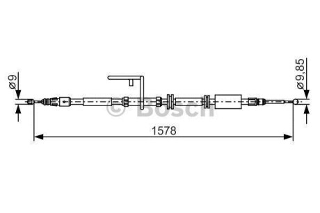 Трос, стояночная тормозная система - (lr001032, lr014431) BOSCH 1 987 482 314