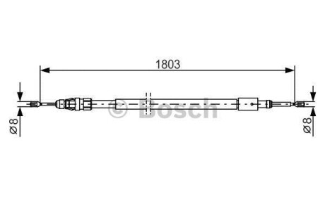 Трос, стояночная тормозная система - (474660, 9671815180) BOSCH 1 987 482 317