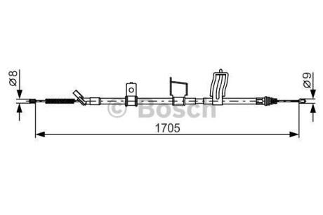 Трос, стояночная тормозная система - (36530JD00A) BOSCH 1 987 482 339 (фото 1)