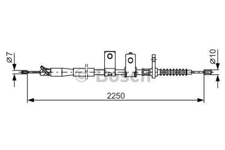 Трос, стояночная тормозная система - (36531VK00A) BOSCH 1 987 482 343 (фото 1)