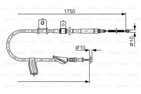 Трос, стояночная тормозная система - (26051AG010) BOSCH 1 987 482 352