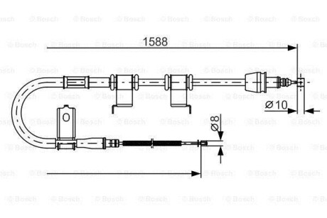 Трос, стояночная тормозная система - (597701G300, 597701G310) BOSCH 1 987 482 359