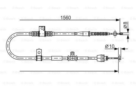 Трос, стояночная тормозная система - (597702F100, 597702F200) BOSCH 1 987 482 360