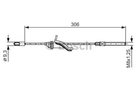 Трос, стояночная тормозная система - (1711523, BV612853AA) BOSCH 1 987 482 369 (фото 1)