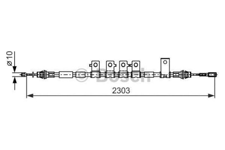 Трос, стояночная тормозная система - (k04862226AC, K04862226AD, K04862226AE) BOSCH 1987482403