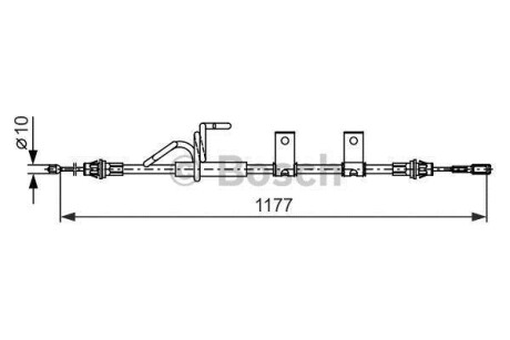 Трос, стояночная тормозная система - (4862227AH, 4862227AI, 4862227AG) BOSCH 1 987 482 404