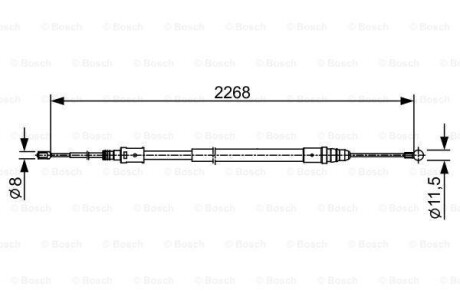 Трос, стояночная тормозная система - (474641, 9682684580) BOSCH 1 987 482 409