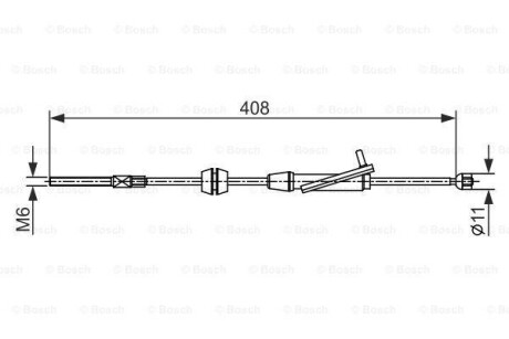 Трос, стояночная тормозная система - (8V512853AA, AP312853AB, 1751871) BOSCH 1 987 482 421