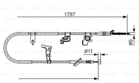 Трос, стояночная тормозная система - (5440279J00, 71742845, 5440255L10) BOSCH 1987482435