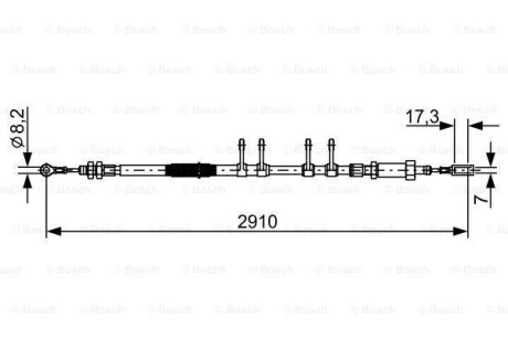 Трос, стояночная тормозная система - (474649, 1350315080, 474628) BOSCH 1 987 482 447