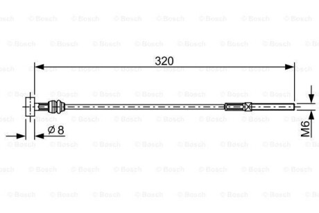 1 987 482 460_трос ручника! l=320 toyota rav4 2.02.2d 12 - (4641042050, 4641042051) BOSCH 1987482460