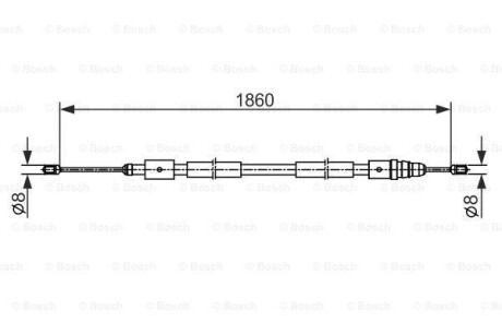 Трос - (4745W0, 4745Z5, 9643731880) BOSCH 1 987 482 540