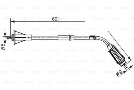 Трос - (30794735) BOSCH 1 987 482 555