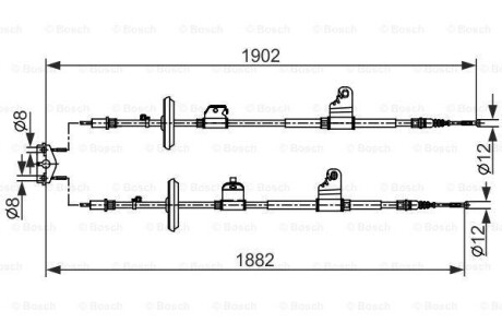 Трос - (522128, 522140, 522165) BOSCH 1 987 482 562