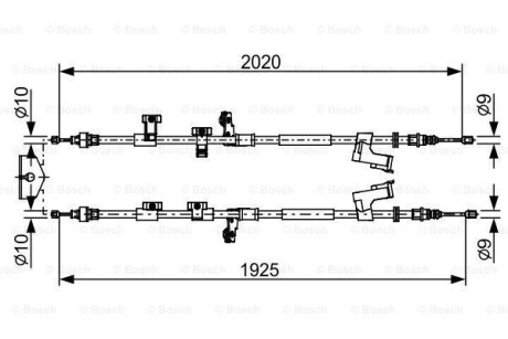 Трос - (1805451, CV612A603BC, 2015799) BOSCH 1 987 482 709