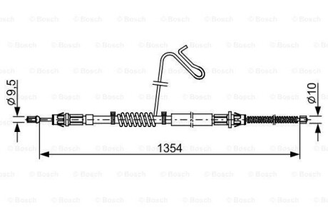 Трос - (1C152A635AE, 1494890, 1C152A635AD) BOSCH 1 987 482 711