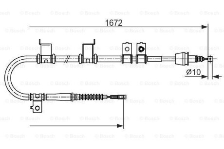 Трос - (597602H300, 597602H300DS, 597602L300) BOSCH 1 987 482 713