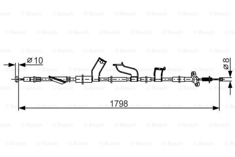 Трос ручного тормоза трос тормозной правый - (47510SWA013) BOSCH 1987482788