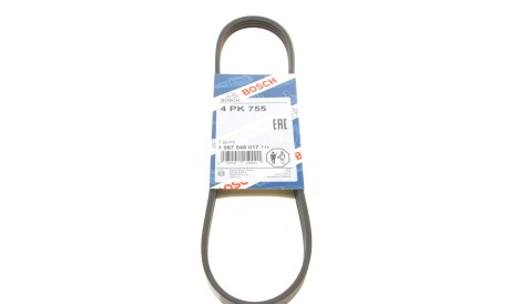 Ремень поликлиновый 4PK755 4 ребра 755 мм (Fiat Hyundai/Kia/Mobis Kia Citroen) - BOSCH 1 987 946 017