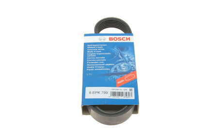 Ремень поликлиновый 6PK799 6 ребер 799 мм (Audi Seat Volkswagen Skoda) - BOSCH 1 987 946 144