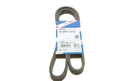 Ремінь поліклиновий 6PK1215 6 ребер 1215 мм (Seat Volkswagen) - (038903137S) BOSCH 1 987 946 210