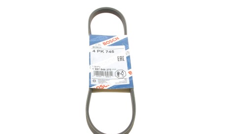 Ремень поликлиновый 4PK745 4 ребра 745 мм (Renault) - (7781034, 46474060, 5717002710) BOSCH 1 987 946 270