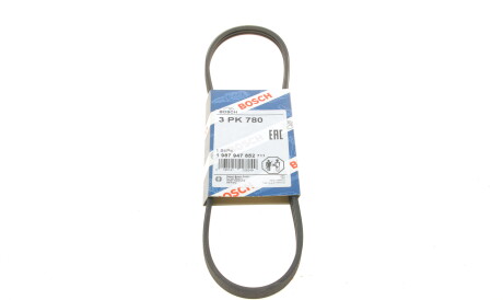 Ремень поликлиновый 3PK780 3 ребра 780 мм (Renault) - (7700271218) BOSCH 1 987 947 852