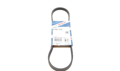 Ремень поликлиновый 4PK775 4 ребра 775 мм (Volvo Renault Toyota Nissan Mitsubishi Daihatsu) - (4PK775, 1195031UXM) BOSCH 1 987 947 891