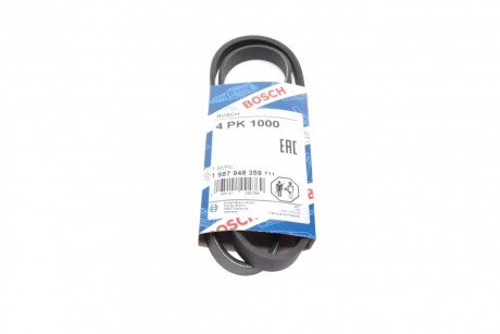 Ремень поликлиновый 4PK1000 4 ребра 1000 мм (Mazda) - (0K0C15908C, MD137594, MB657285) BOSCH 1 987 948 359