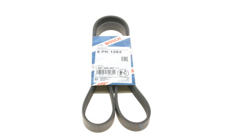 Ремінь поліклиновий 6PK1293 6 ребер 1293 мм (Audi Volkswagen Seat) - (2521227060, 071145933Q) BOSCH 1 987 948 487