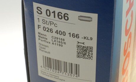 Фото 5 - Повітряний фільтр BOSCH F 026 400 166 (F026400166)