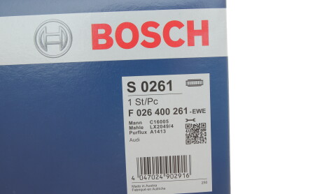 Фото 4 - Повітряний фільтр BOSCH F 026 400 261 (F026400261)