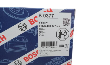 Фото 3 - Повітряний фільтр BOSCH F 026 400 377 (F026400377)