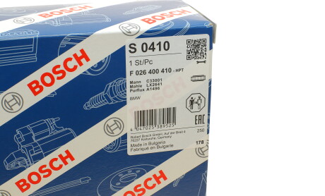 Фото 5 - Повітряний фільтр BOSCH F 026 400 410 (F026400410)